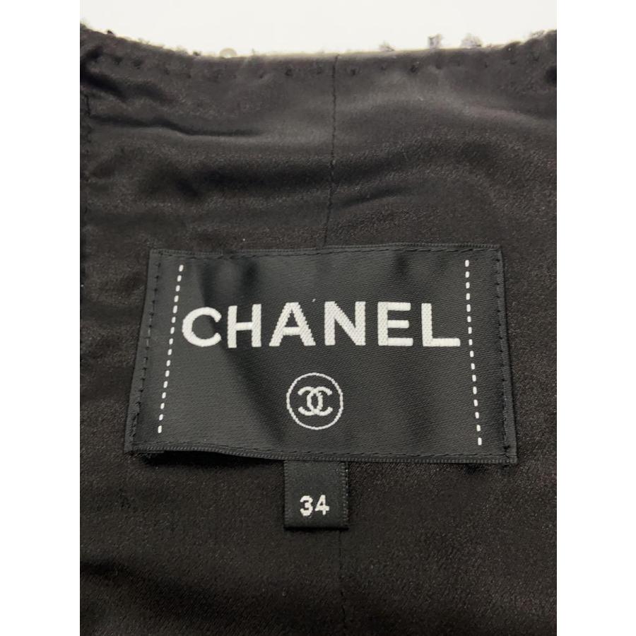 CHANEL◇22-23AW/ツイードベスト/34/ウール/BLK/P73658 : セカンド