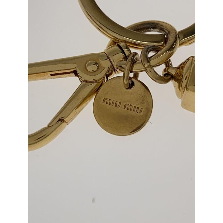 MIU MIU◇UJL METAL LOCK/キーホルダー/メッキ/GLD/レディース/70335