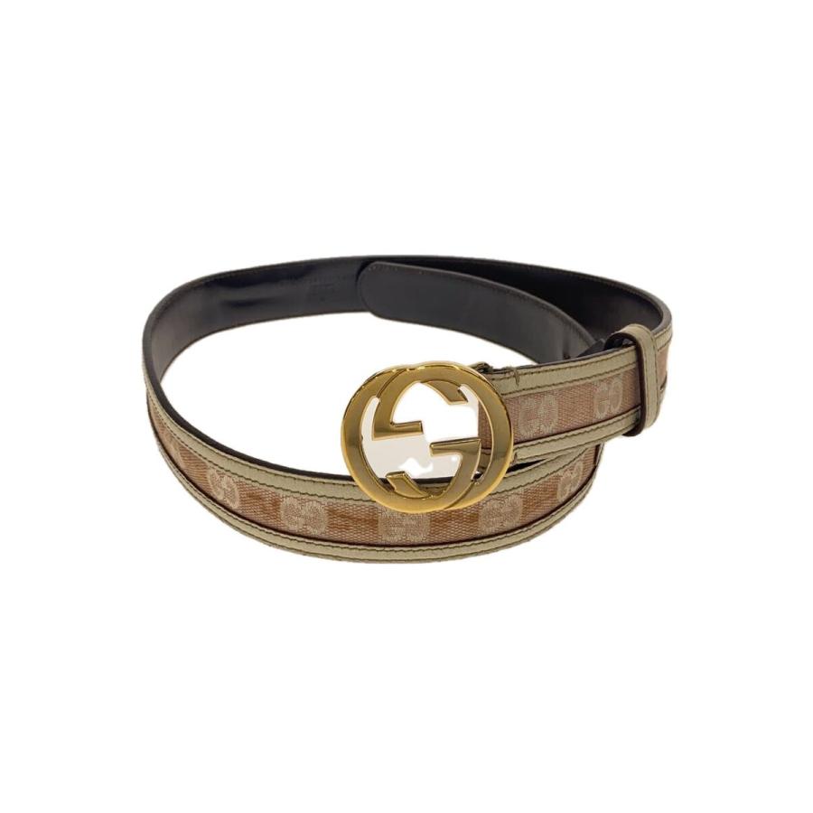 GUCCI◇GG柄/ベルト/キャンバス/PNK/総柄/レディース/114874・492694