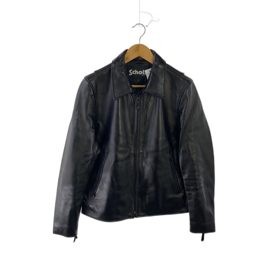 Schott◇NANO Univers 別注/シングルライダースジャケット/M/羊革/BLK