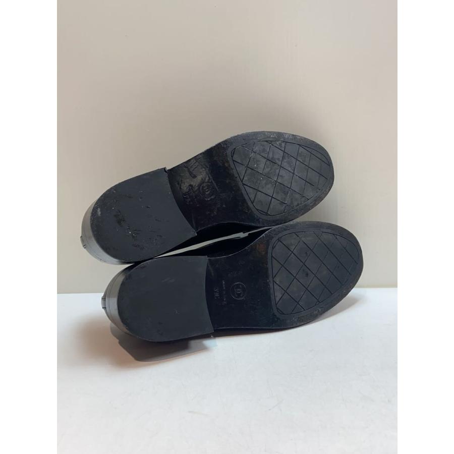 CHANEL◇カーフスキン/チャンキーヒール/ローファー/39/BLK/レザー
