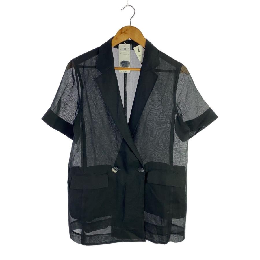 美品 PLST シアーオーガンジーハーフスリーブジャケット 25SS PLST◇25ss/シアーオーガンジーハーフスリーブジャケット/M