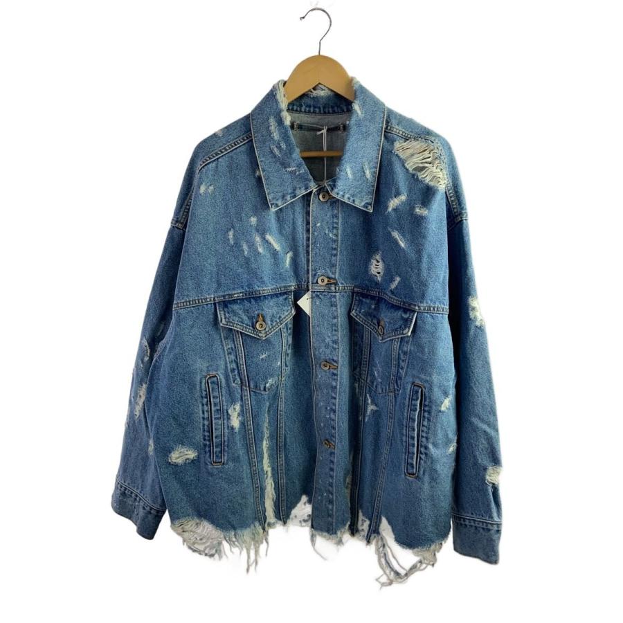 doublet◇23ss/DESTROYED DENIM JACKET/Gジャン/L/デニム/IDG 