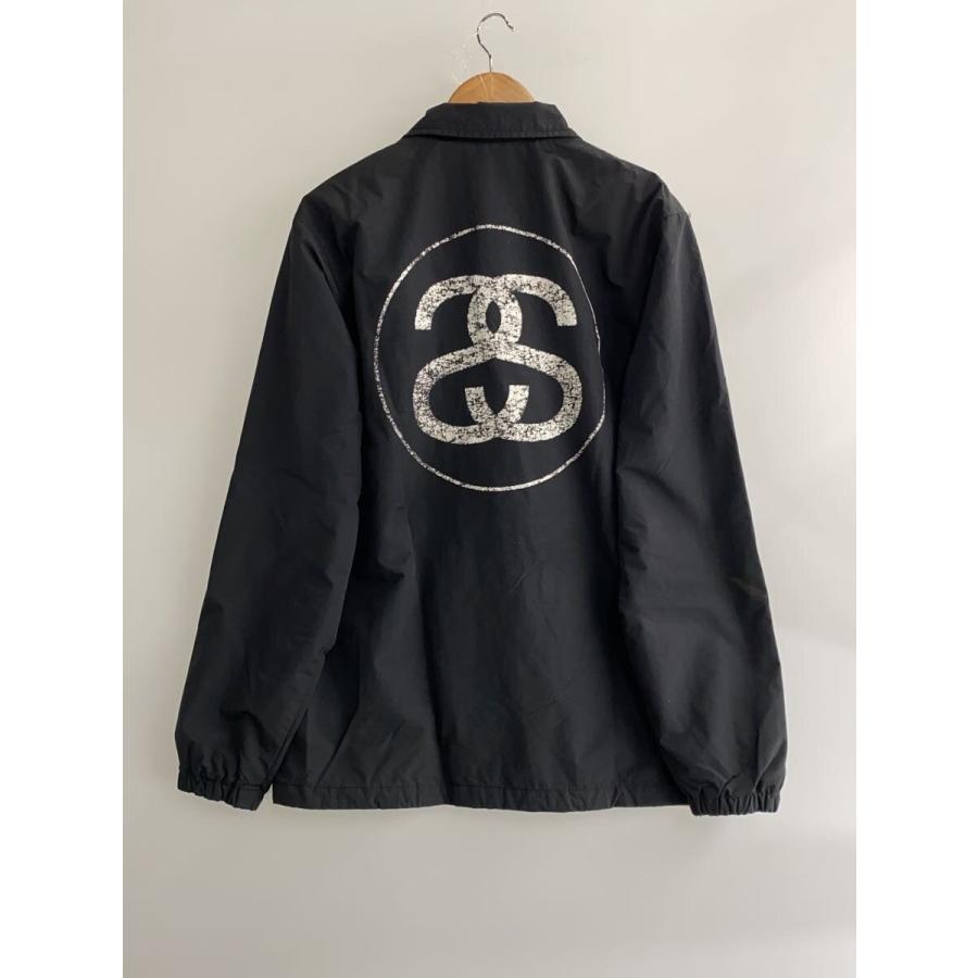 STUSSY◇SSリンク/コーチジャケット/L/ナイロン/ブラック/115274