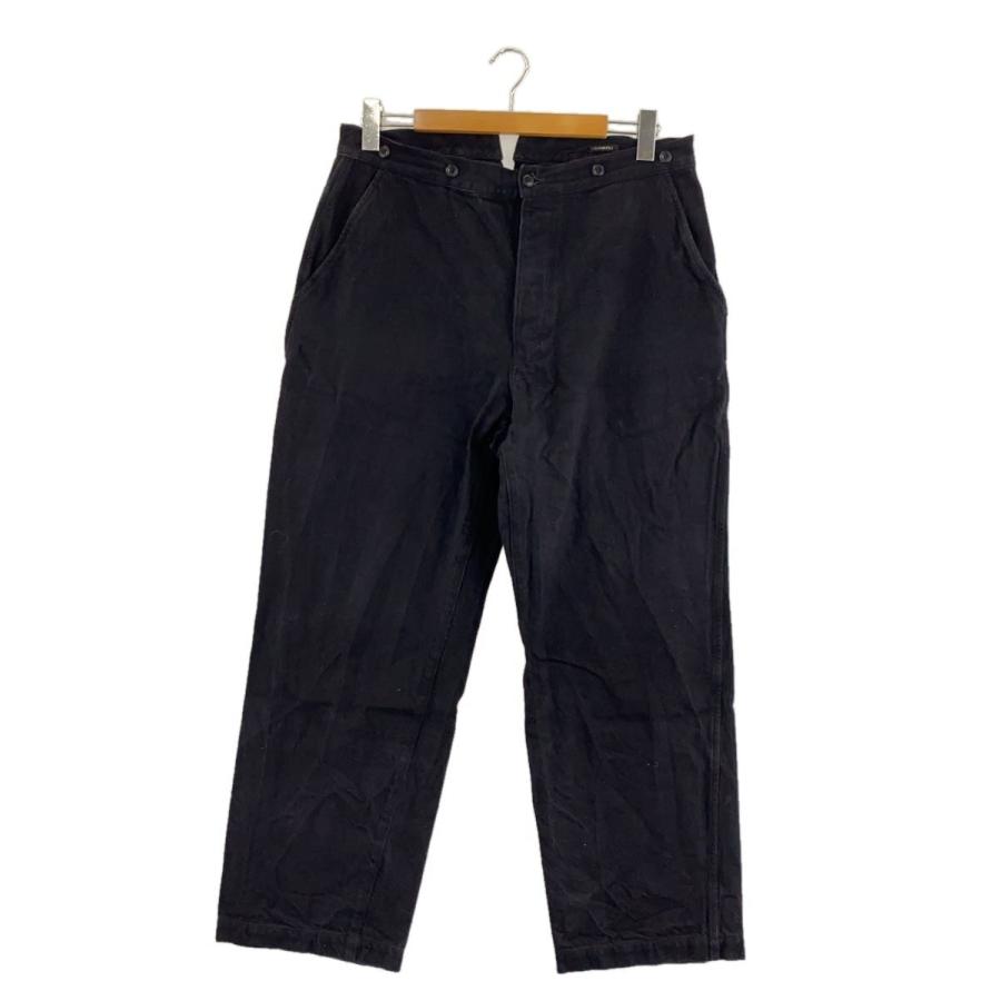 COMOLI◇25SS/デニムオーバーパンツ/ボトム/1/デニム/BLK/B01-03002