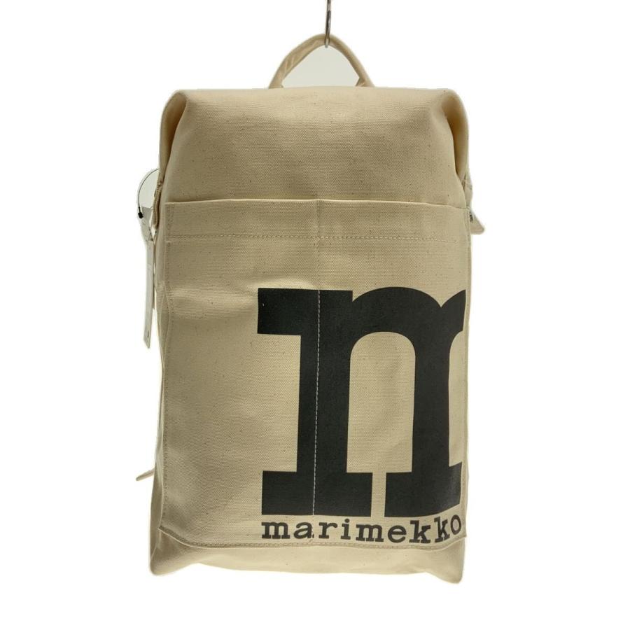 Marimekkoミニリュック(K.K) marimekko◇リュック/キャンバス/BEG/MONO BACKPACK SOLID : セカンド