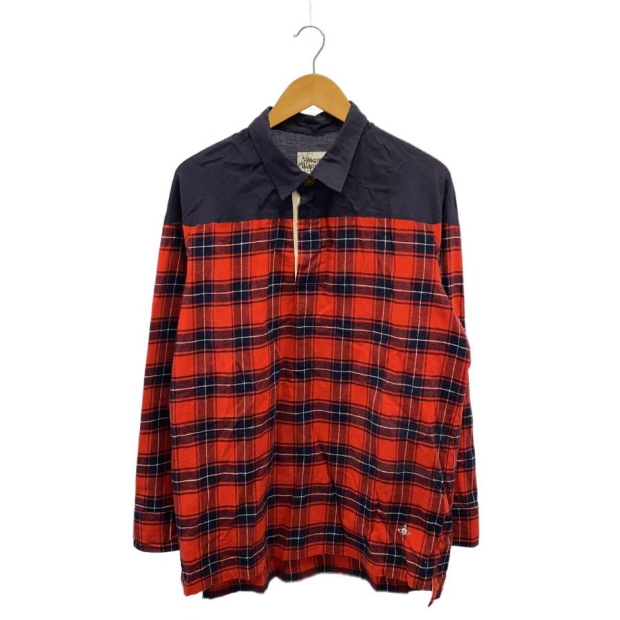 Vivienne Westwood MAN◇長袖シャツ/48/コットン/RED/チェック/VW-LP 