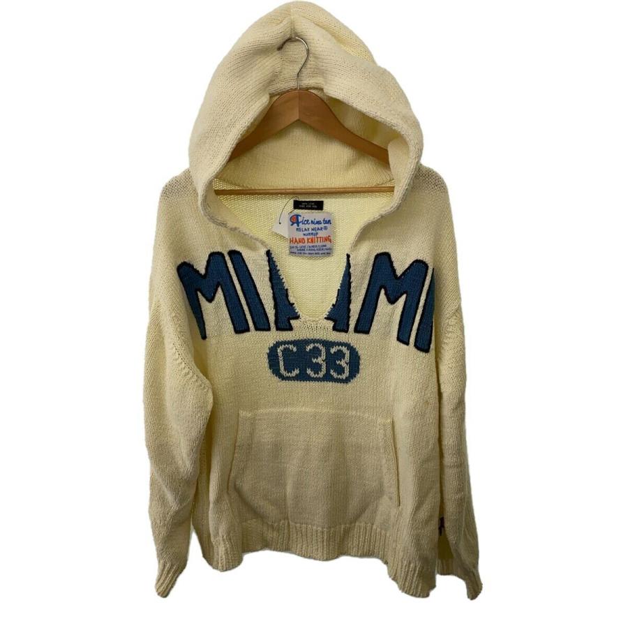 RICE NINE TEN◇Hand Knitting Cut Off Hoodie/ニット・セーター