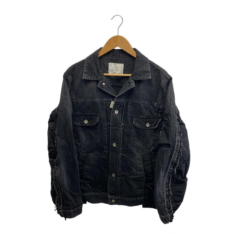 sacai◇Denim x Nylon Twill Jacket/Gジャン/1/デニム/BLK/SCM-053
