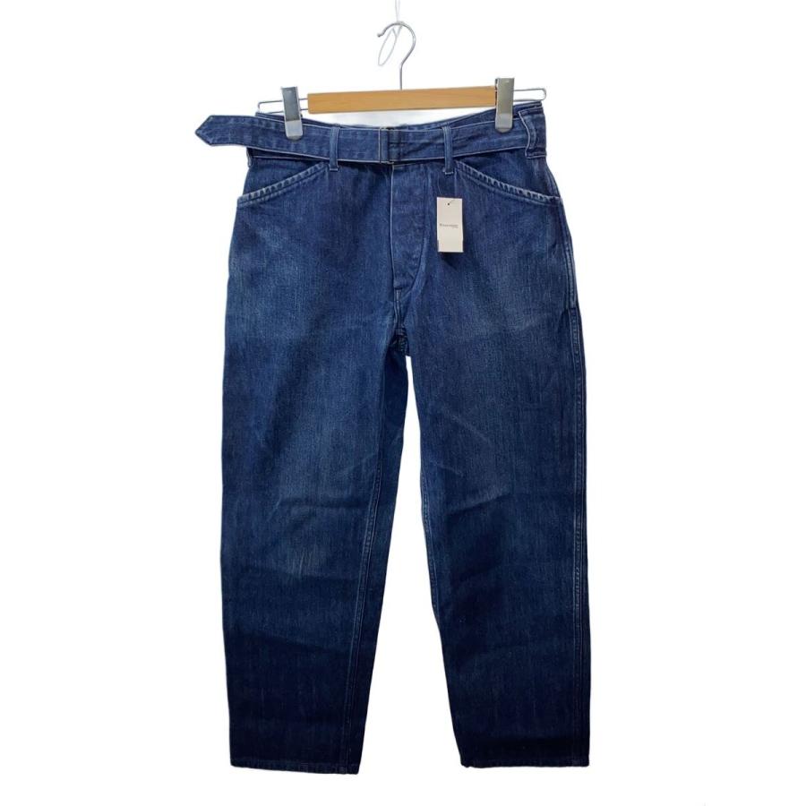 COMOLI 21AW ベルテッドデニム インディゴ COMOLI◇ベルテッドデニムパンツ/ボトム/0/コットン/インディゴ