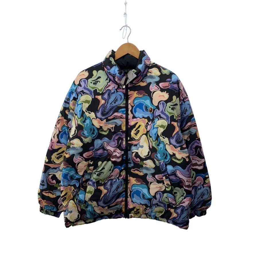 A BATHING APE◆ART CAMO REVERSIBLE DOWN JACKET/L/ポリエステル/総柄/001DNL801007M