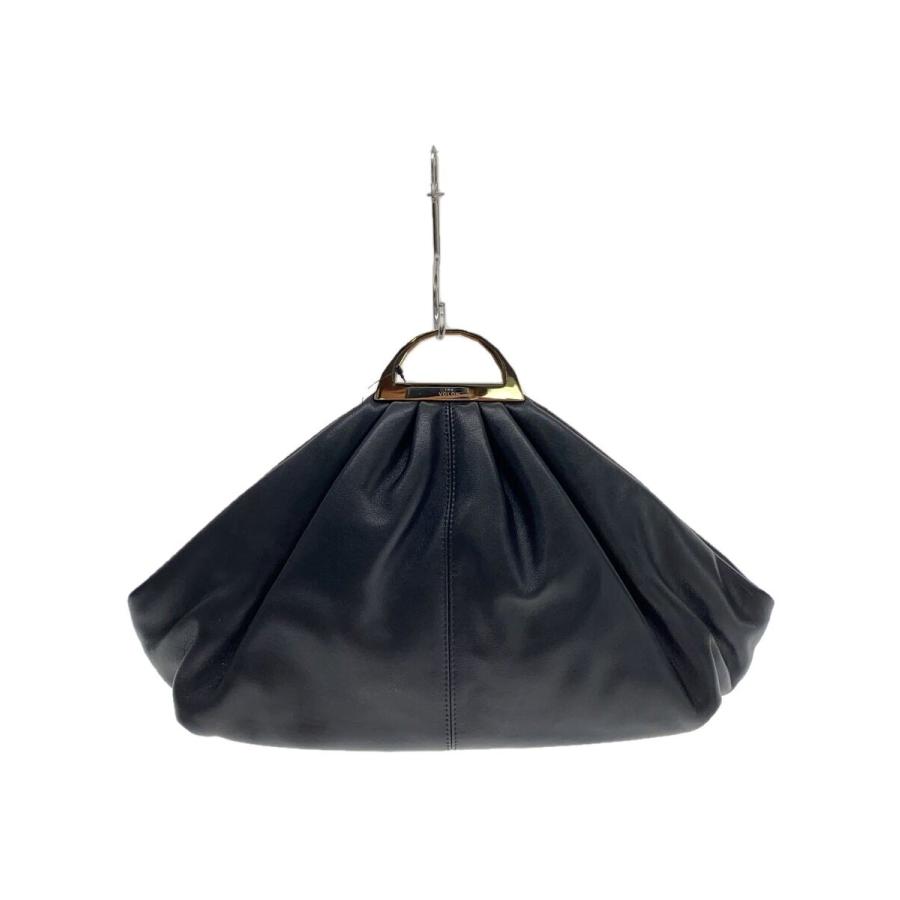 訳有 新品未使用 the VOLON レザー クラッチ バッグ the VOLON◇CLUTCH BAG/クラッチバッグ/レザー/BLK : セカンド