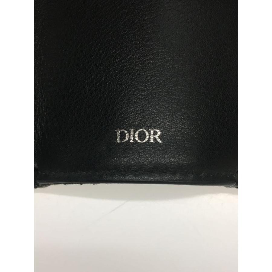 Christian Dior◆3つ折り財布/キャンバス/GRY/総柄/オブリークジャガード/24.BO.1109/使用感