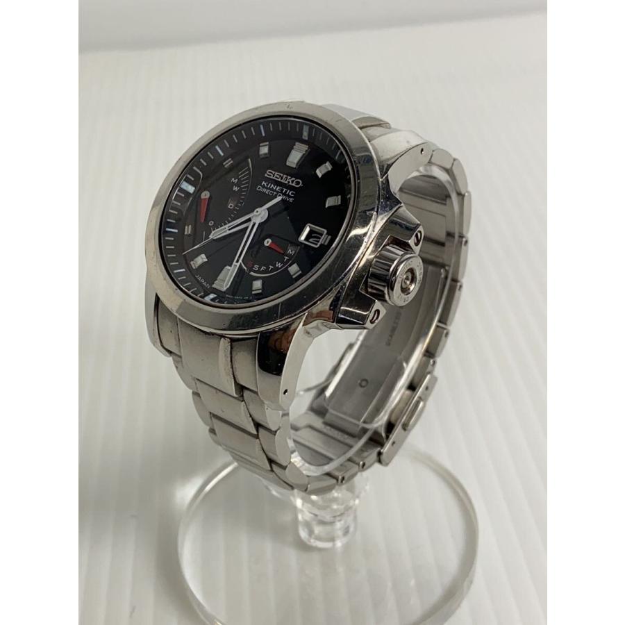 SEIKO アナログクォーツ腕時計 ブラック SEIKO◇クォーツ腕時計/アナログ/ステンレス/ブラック/5D44-0AB0