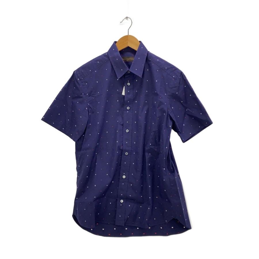 LOUIS VUITTON◇半袖シャツ/M/コットン/ネイビー/総柄/VCCM07
