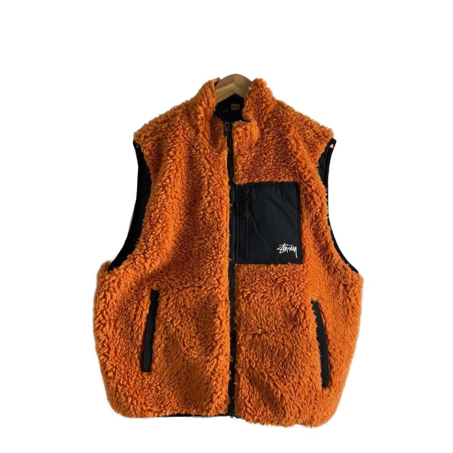 STUSSY◇フリースベスト/XL/ポリエステル/オレンジ/118506/Sherpa Vest