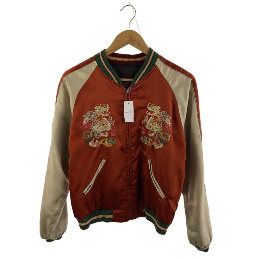 TAILOR 東洋◇スカジャン/M/ポリエステル/オレンジ/m18333/龍/虎