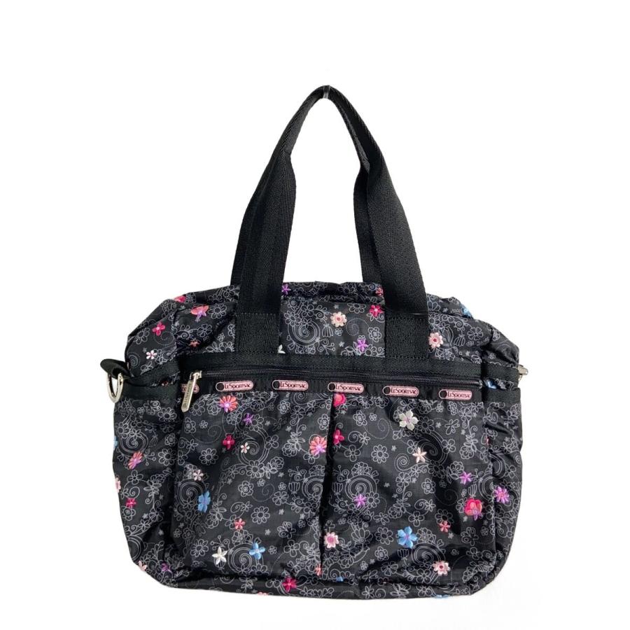 LESPORTSAC◇ハンドバッグ/ナイロン/ブラック/花柄/ハワイ限定 