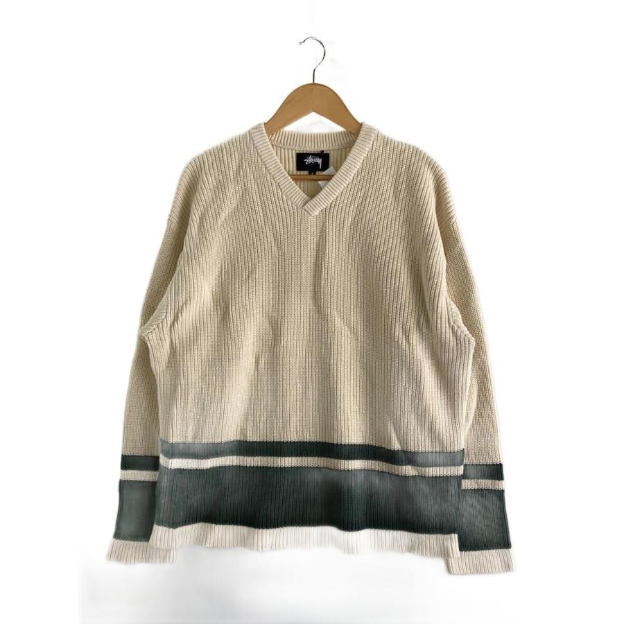 STUSSY◇ニット・セーター(厚手)/L/コットン/ベージュ/117165/ATHLETIC 