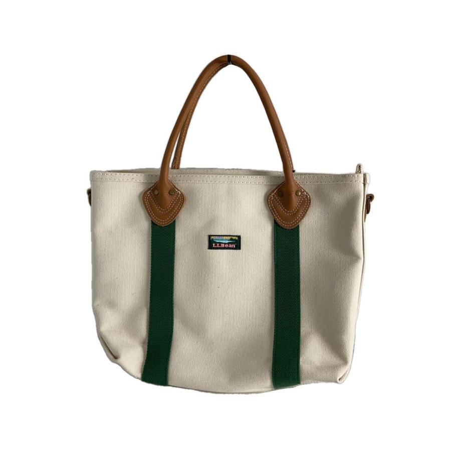 L.L.Bean◇トートバッグ/キャンバス/アイボリー/307241/レザーハンドル