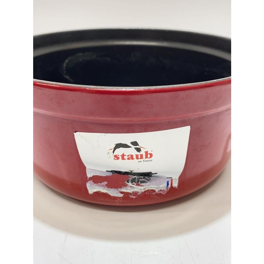 週末値下げSTAUB ココット ラウンド 24cm Staub◇ココット/ラウンド/鍋/サイズ:24cm/RED : セカンドストリート