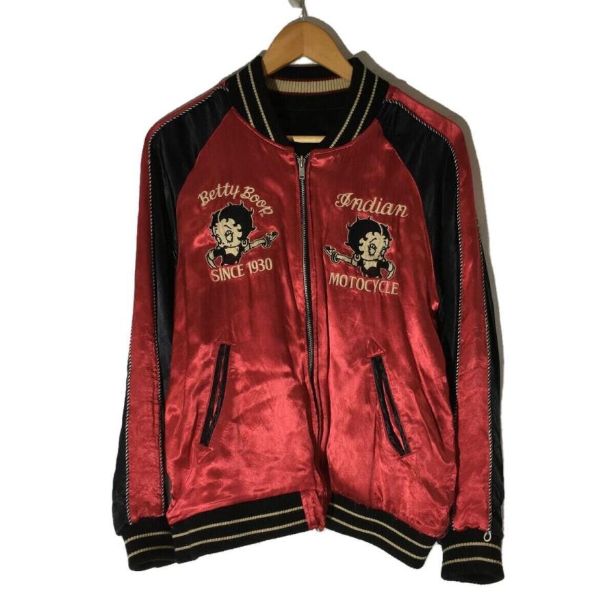 Indian Motorcycle◇×BETTY BOOP/SATIN REVERSIBLE JACKET/スカジャン