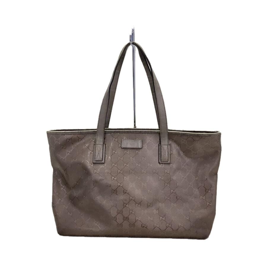 GUCCI グッチ　GGインプリメ　シマ　トートバッグ　PVC レザー　グレー GUCCI◇トートバッグ_GGインプリメ/PVC/BRW : セカンドストリートYahoo