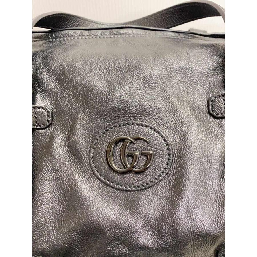 GUCCI◆ダブルG/2WAY/ボストンバッグ/レザー/BLK/725699//_4