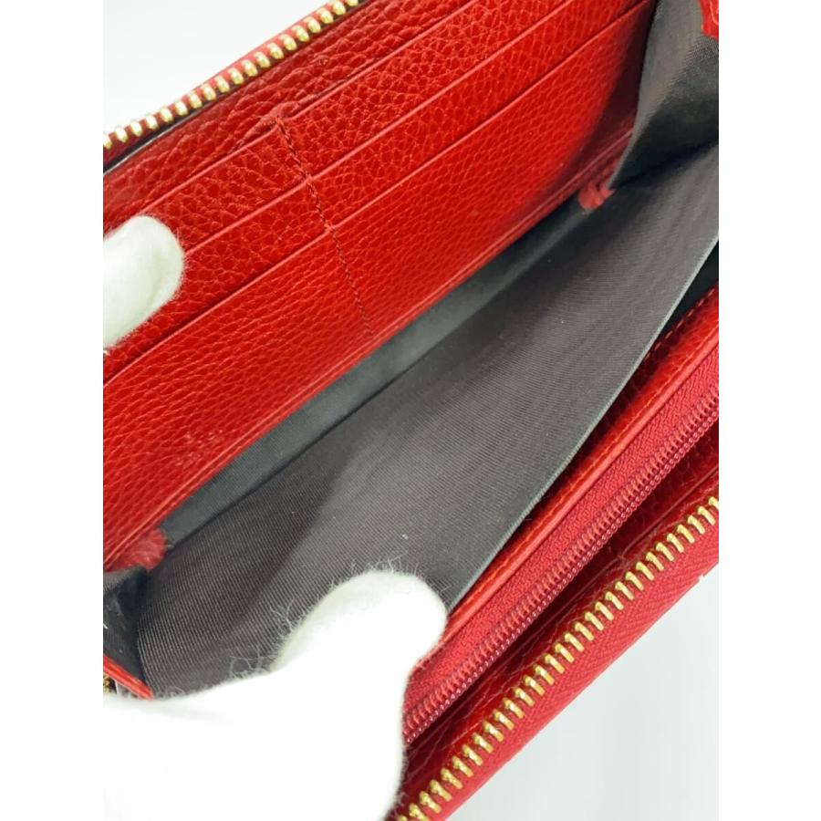 GUCCI◇ジップアラウンドウォレット_GGマーモント/レザー/RED