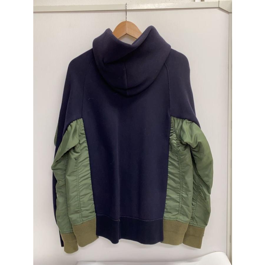 sacai◇20AW/Sponge Sweat MA-1 Zip Hoodie/ブルゾン/2/コットン/NVY