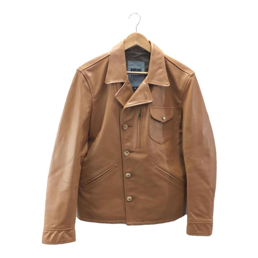 BOLINI◇ボリーニ/レザージャケット・ブルゾン/48/レザー/BRW/無地  