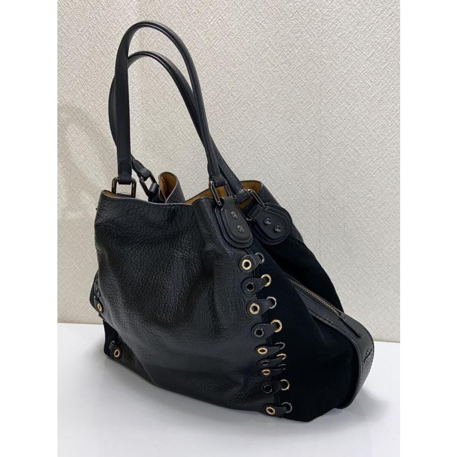 COACH◆トートバッグ/レザー/BLK/21349_1