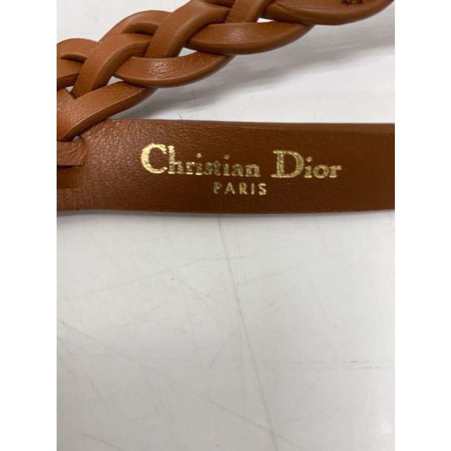 Christian Dior◇ダブルメッシュベルト/ベルト/レザー/BRW/レディース