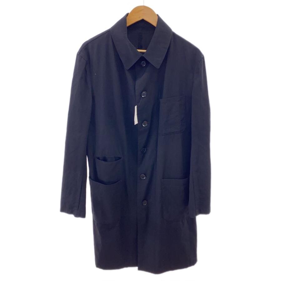 yohji yamamoto POUR HOMME◇ウールギャバコート/コート/1/ウール/BLK 