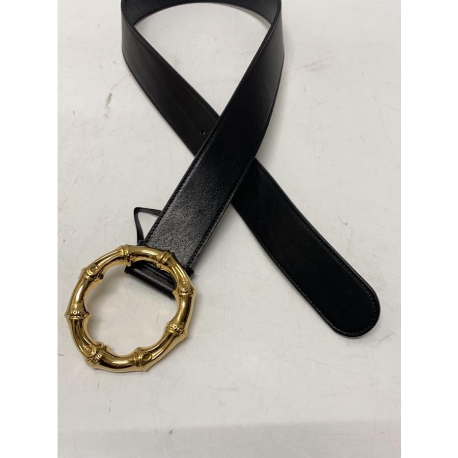 GUCCI◇バンブーリングベルト/レザー/BLK/レディース/136078
