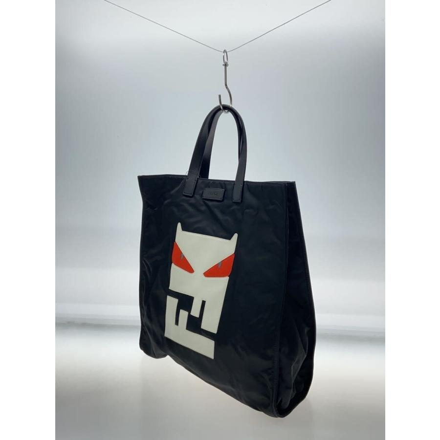 FENDI◇バグズ/モンスター/トートバッグ/ナイロン/BLK/7VA245-N8P 