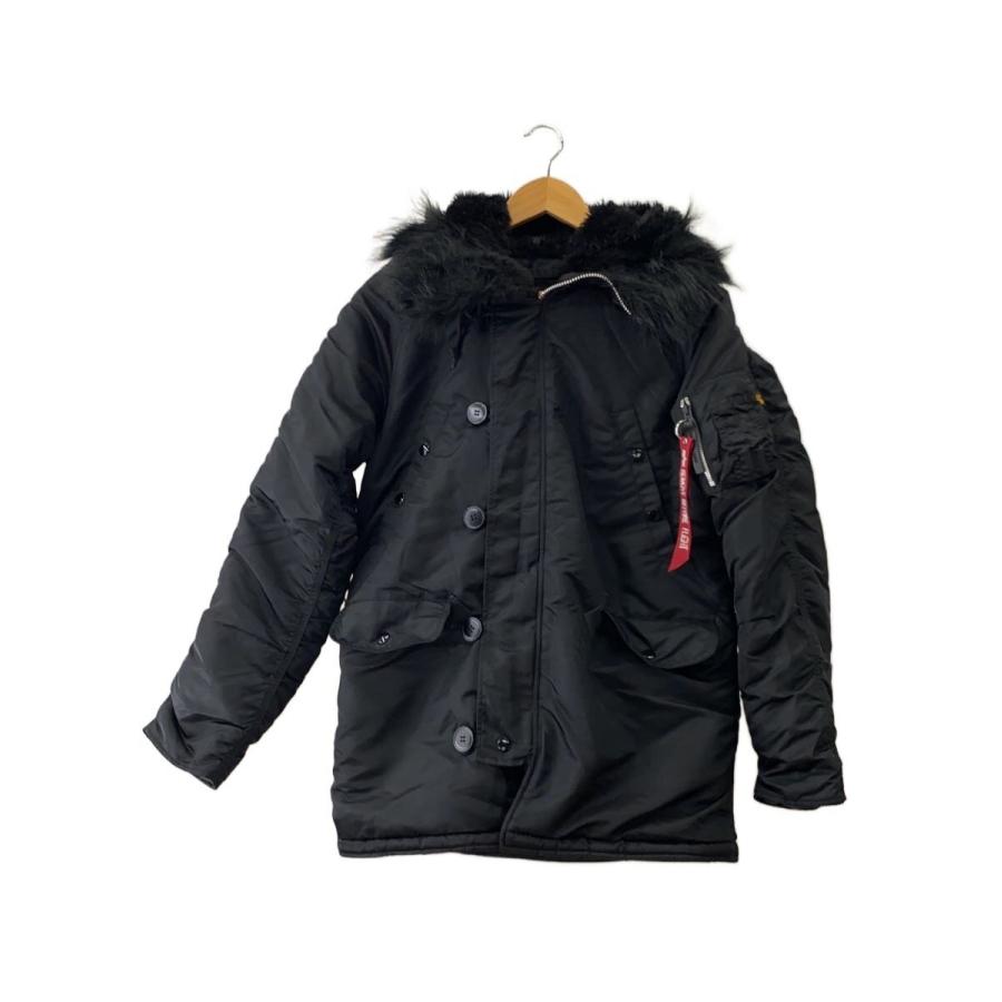 ALPHA INDUSTRIES◇N-3B/フライトジャケット/S/ナイロン/BLK/20094