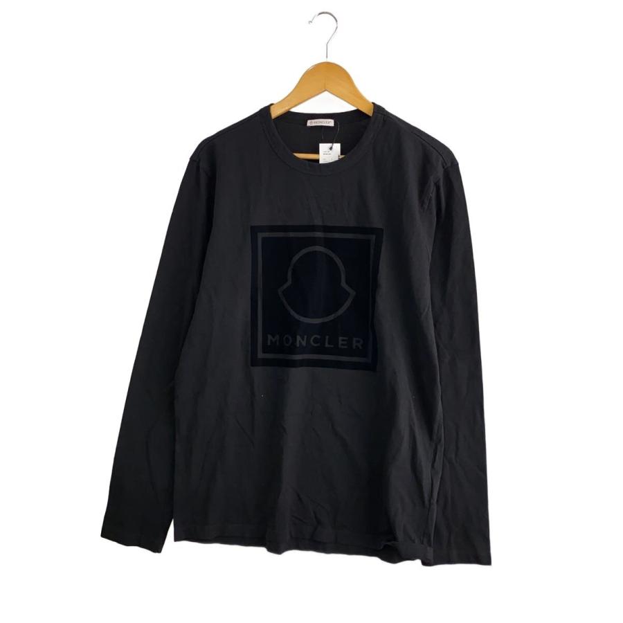 MONCLER◇MAGLIA-TSHIRT/長袖Tシャツ/L/コットン/BLK/プリント 