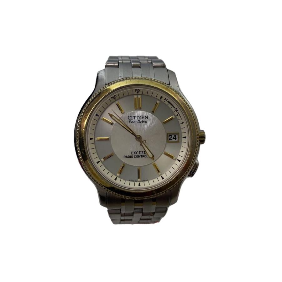 CITIZEN◇ソーラー腕時計/アナログ/ステンレス/WHT/SLV/SS/H111