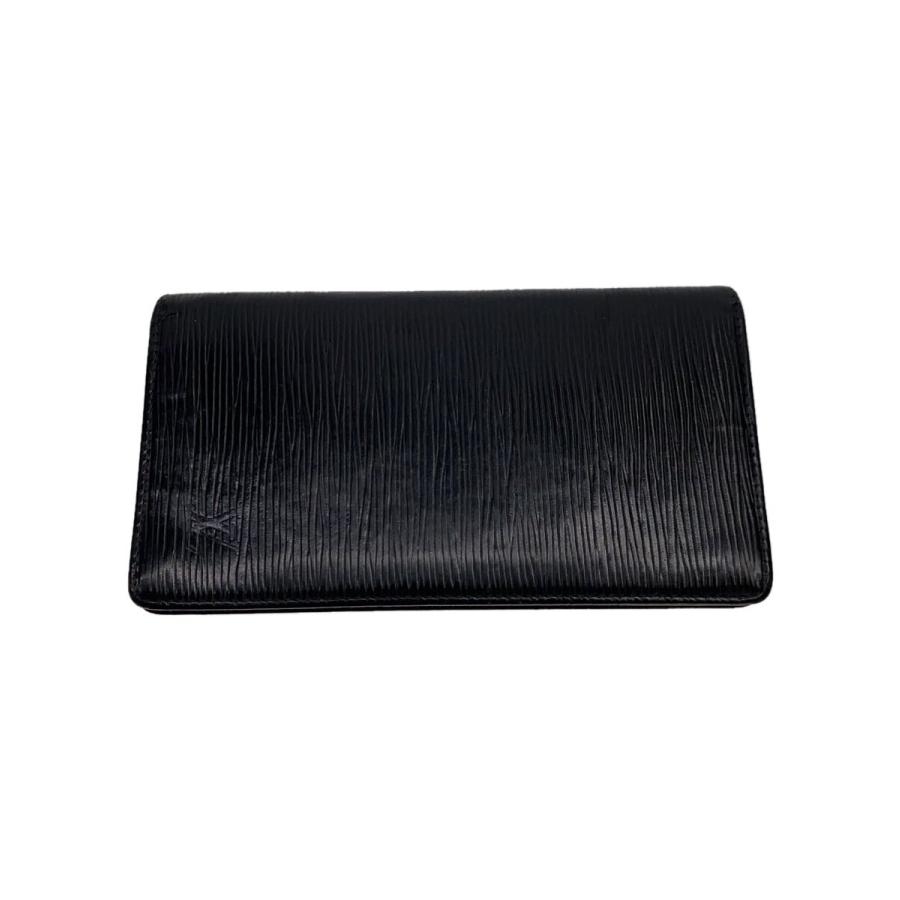 LOUIS VUITTON / 2)ポルト・フォイユ・ブラザ_エピ/レザー/BLK/メンズ LOUIS VUITTON◇2)ポルト・フォイユ・ブラザ_エピ_BLK/レザー/BLK