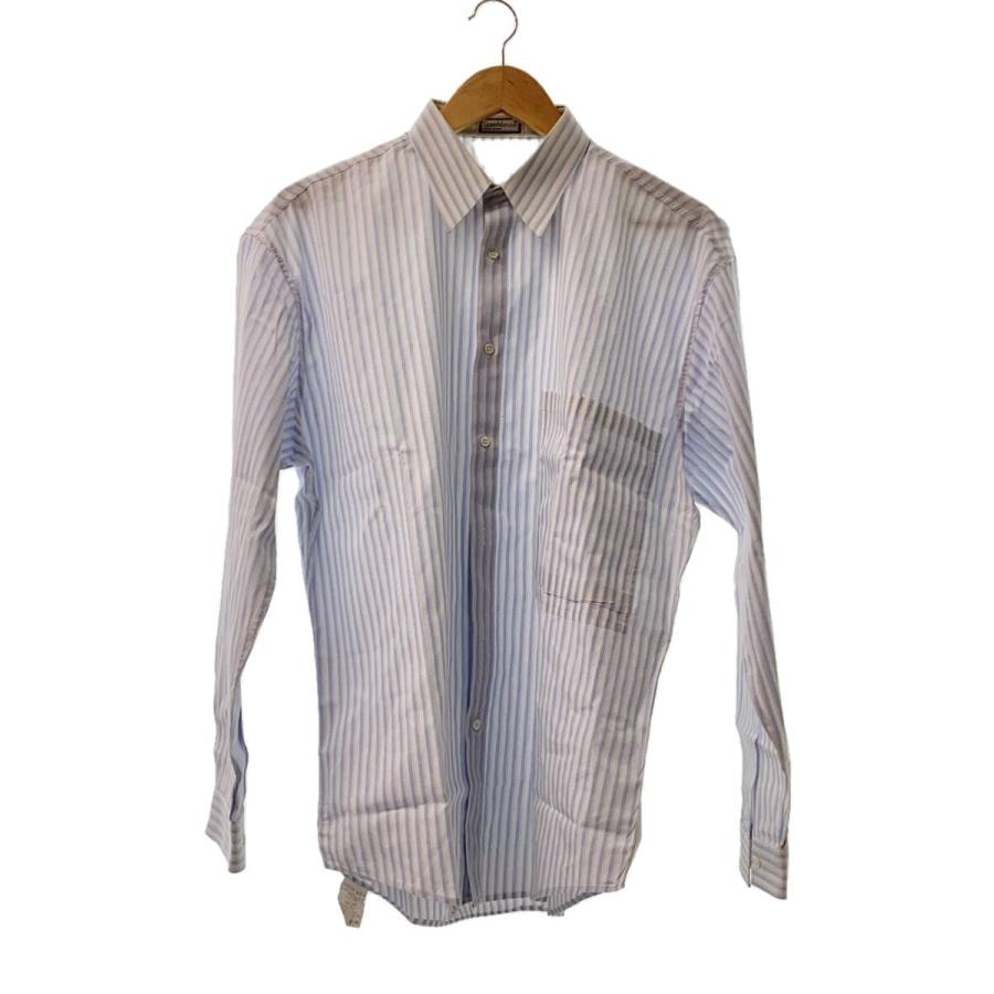GIANNI VERSACE◇長袖シャツ/--/コットン/WHT/ストライプ : セカンド
