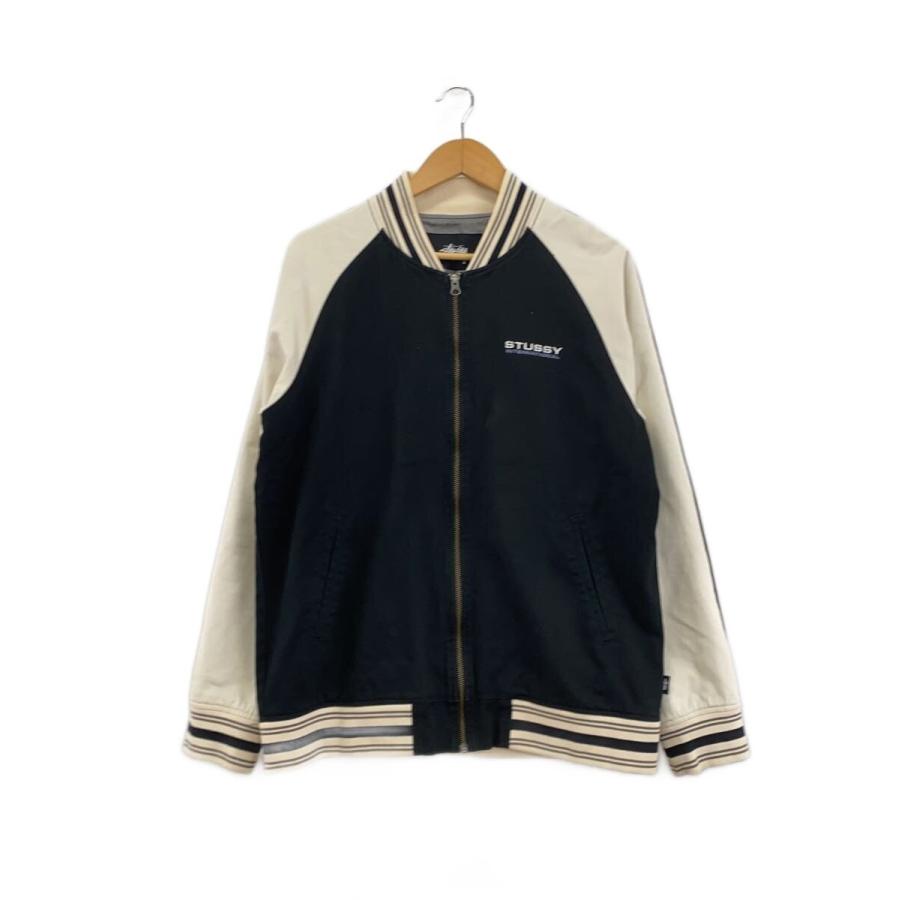 STUSSY◇スタジャン/L/コットン/BLK// : セカンドストリートYahoo!店