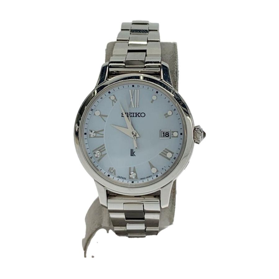 SEIKO ソーラー腕時計 1B32-0AVO SEIKO◇ソーラー腕時計/アナログ/ステンレス/WHT/SLV/1b32-0az0