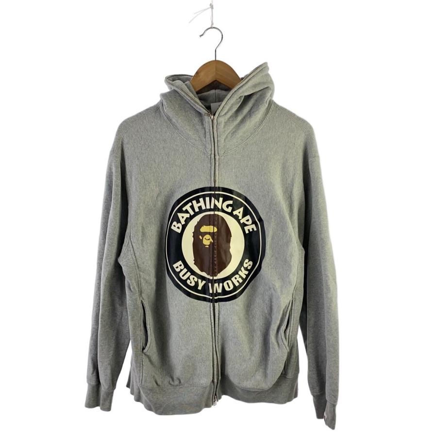 A BATHING APE パーカー Lサイズ A BATHING APE◇ジップパーカー/L/コットン/GRY/無地 : セカンド