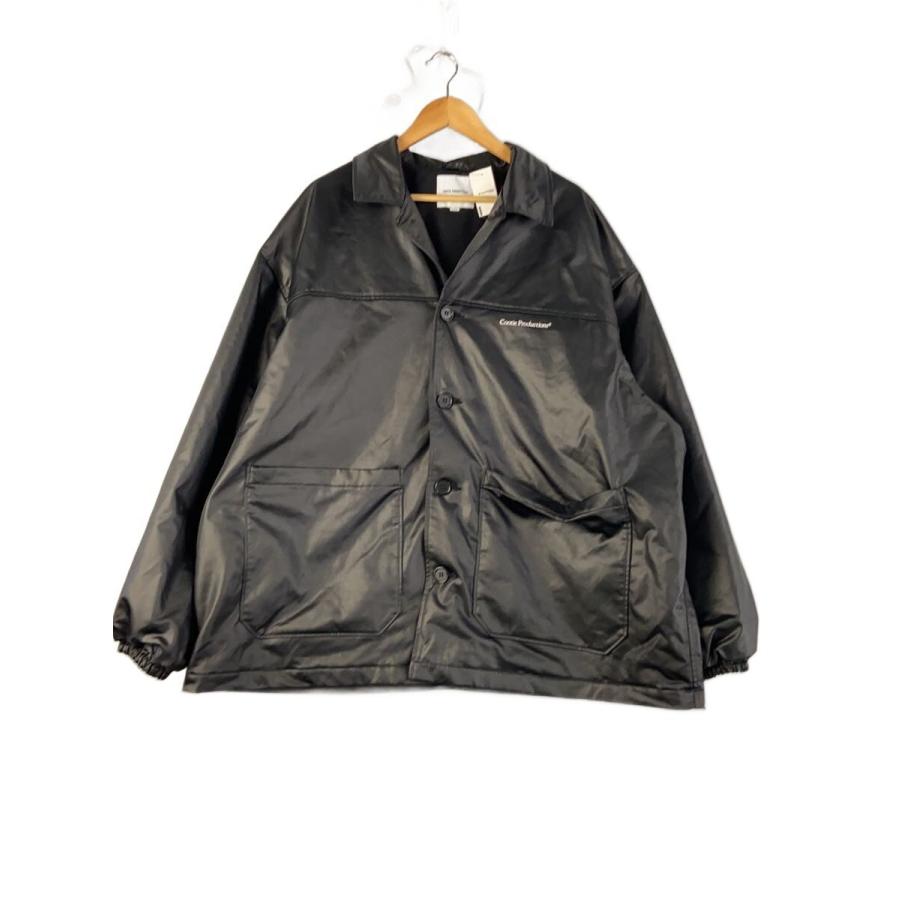 COOTIE◇Damp Coted Satin Car Coat/XL/ポリエステル/BLK : セカンド