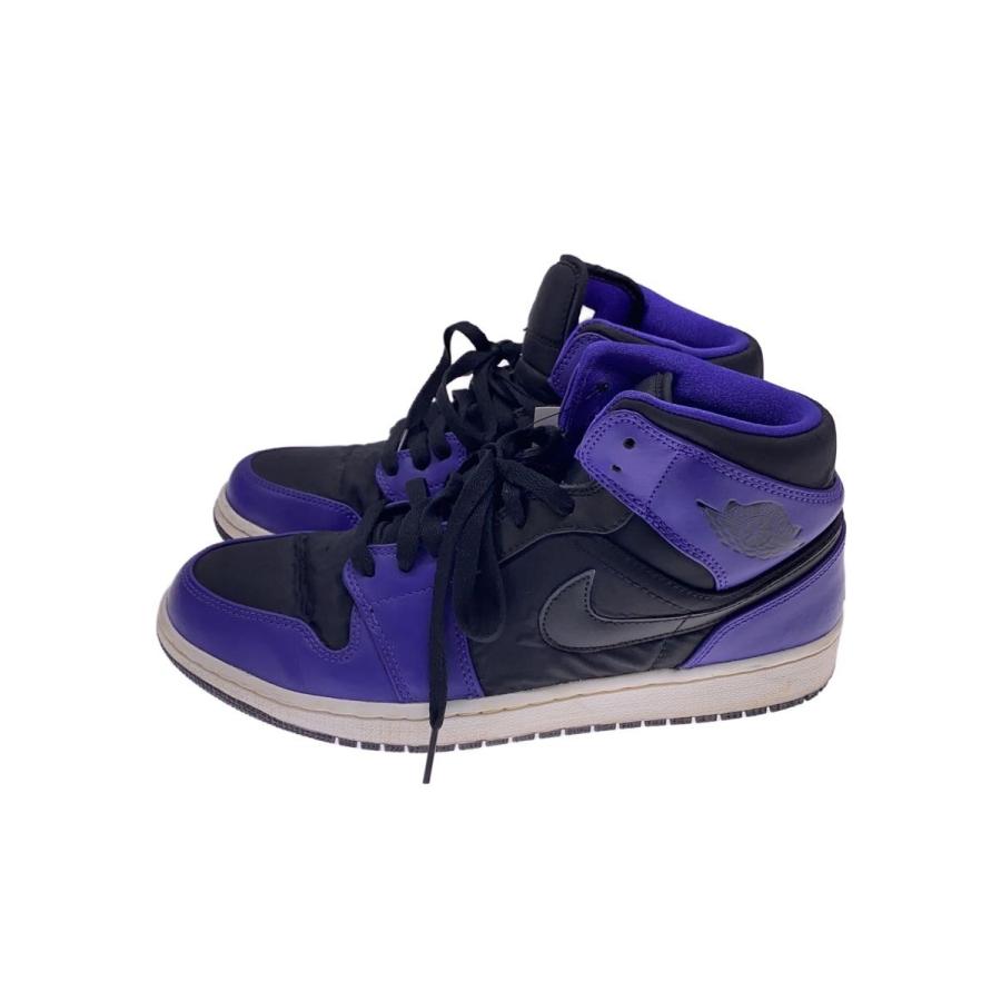 NIKE◇AIR JORDAN 1 MID/エアジョーダンミッド/パープル/554724-019