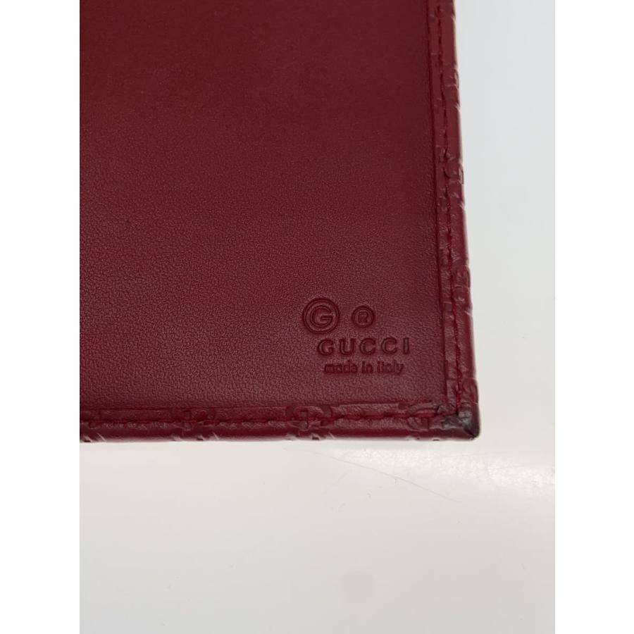 【美品】GUCCI 長財布 マイクロGG シマレザー レッド GUCCI◇長財布_マイクログッチシマ/レザー/RED/レディース