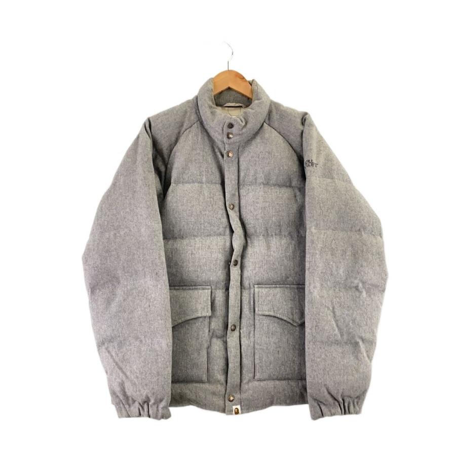 A BATHING APE◇ダウンジャケット/L/ウール/GRY/GORE DRYLOFT/状態考慮