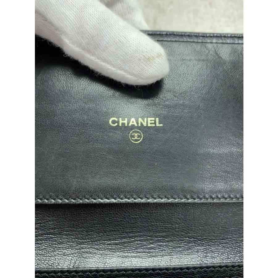 CHANEL◆3つ折り財布/レザー/BLK/メンズ/ココマーク｜ssol-shopping｜03