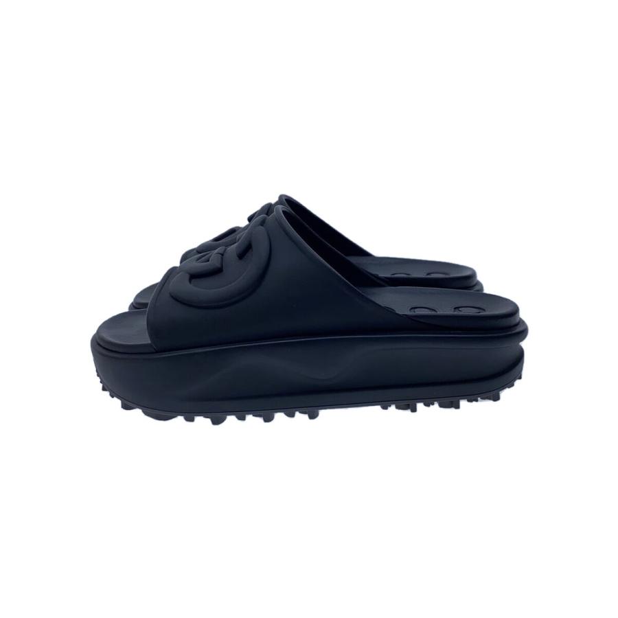 GUCCI◇インターロッキングG/スライドサンダル/サンダル/6/BLK GUCCI◇インターロッキングG/スライドサンダル/サンダル/6/BLK